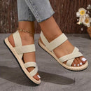 Sandálias Femininas Bege Planas Confortáveis