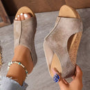 Sandálias Plataforma Femininas Bege Verão