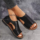 Sandálias Femininas Pretas Planas Casual Chic