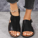 Sandálias Femininas Pretas Planas Casual Chic