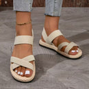 Sandálias Femininas Bege Planas Confortáveis