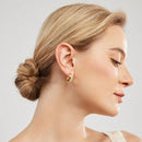 Brinco Dourado com Zircônias com Banho de Ouro 18K