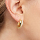 Brinco Dourado com Zircônias com Banho de Ouro 18K