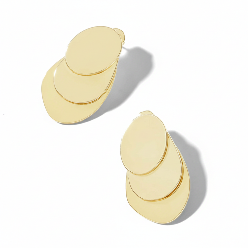 Brinco Dourado Orgânico com Banho de Ouro 18K