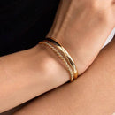 Pulseira Dourada Dupla com Banho de Ouro 18K