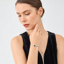 Pulseira  Ajustável com Zircônia Verde em Prata 925