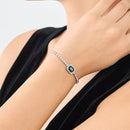 Pulseira  Ajustável com Zircônia Verde em Prata 925