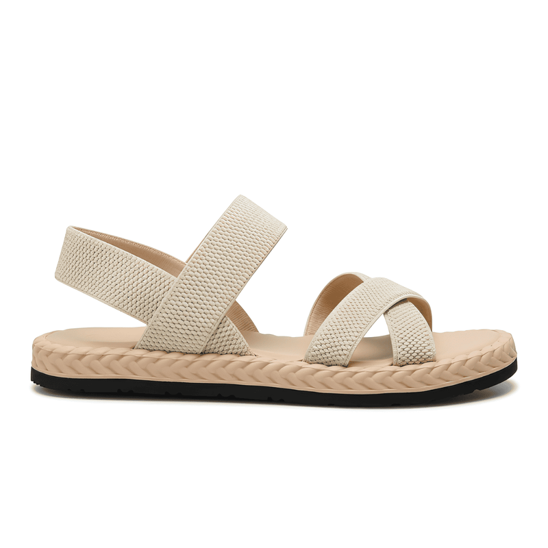 Sandálias Femininas Bege Planas Confortáveis
