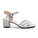 Sandálias Femininas Prateadas com Brilho para Festa